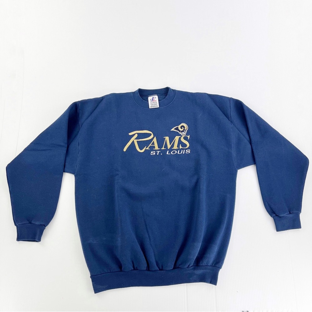 Vintage Logo Athletic NFL Football St Louis Rams Logo Pullover Sweater